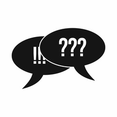 Poster - Question and exclamation speech bubbles in simple style isolated on white background vector illustration