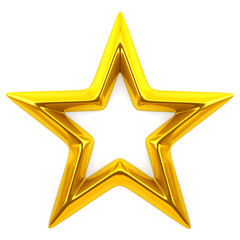 Wall Mural - shiny golden star - 3d rendering