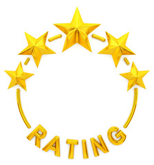 Wall Mural - Five golden star rating