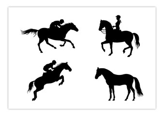 Wall Mural - silhouette of horse and horseman