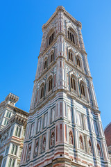 Wall Mural - Giotto's bell tower in Florence rising to the sky