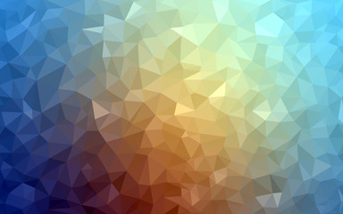 Light blue-yellow polygonal design pattern,which consist of triangles and gradient in origami style