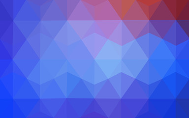 Light blue, red polygonal design pattern,which consist of triangles and gradient in origami style