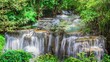 Rain huay mae kamin Beautiful nature waterfall in thailand.