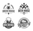 © Vlad Klok - Vector black and white vintage beer logo and icons