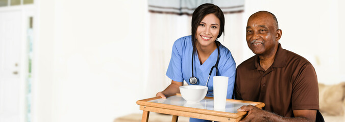 Wall Mural -  Health Care Worker and Elderly Patient