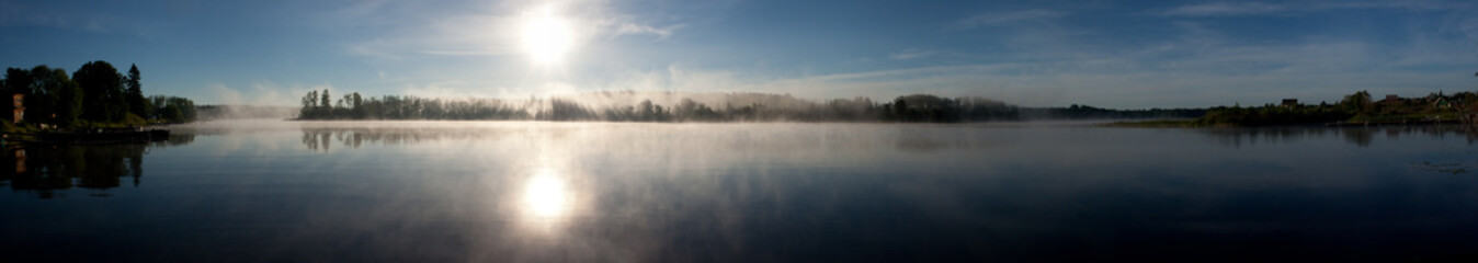  Lake morning sunrise panorama