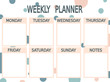 cute blue pink vector printable weekly planner with circles

