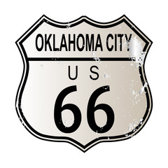 Poster - Oklahoma City Route 66 Sign