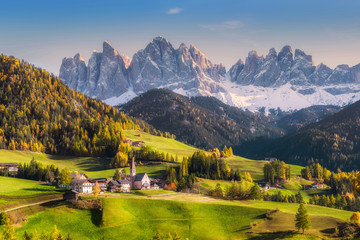 Wall Mural - rural landscape with mountains
