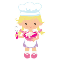 Cute baker girl vector illustration
