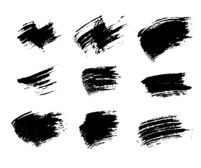 Canvas Print - grunge brushes texture white and black set. sketch abstract to create distressed effect. overlay dis