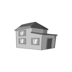 Poster - House icon in black monochrome style isolated on white background. Building symbol vector illustration