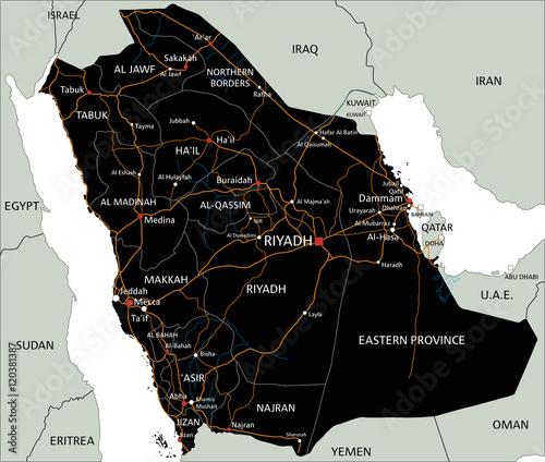 Saudi Arabia road map - Buy this stock vector and explore similar