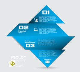 Wall Mural - Editable menu for website. Origami style. 