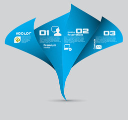 Wall Mural - Editable menu for website. Origami style. 