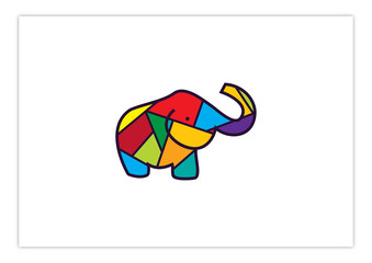 Wall Mural - elephant - colorful and happiness