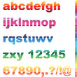 © photoidea - abstrakcyjne tło, linie, tęcza, alfabet