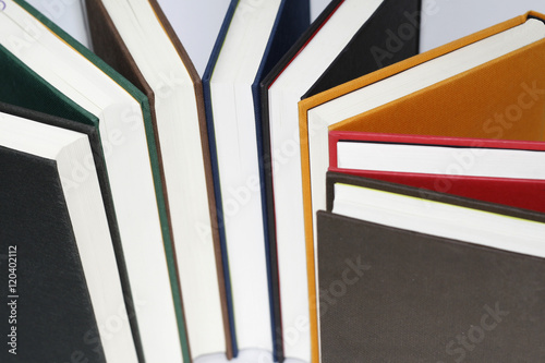 Fotografia, Obraz colorful hardback books seen from above