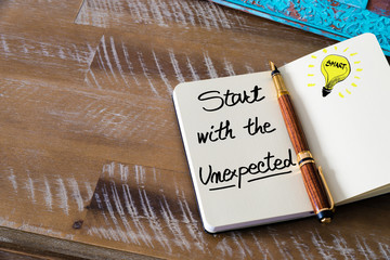 Wall Mural - written text start with the unexpected