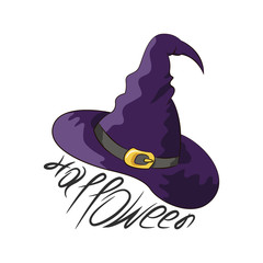 witch hat . Vector illustration .