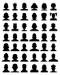 © Design Studio RM - Black silhouettes of avatar portrait, vector