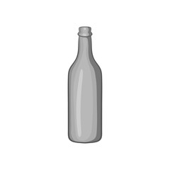 Poster - Beer bottle icon in black monochrome style isolated on white background. Alcoholic beverage symbol vector illustration