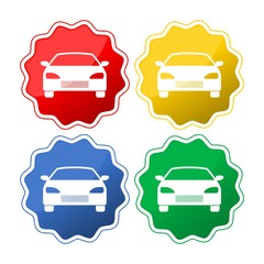 Poster - Set of 4 white cars