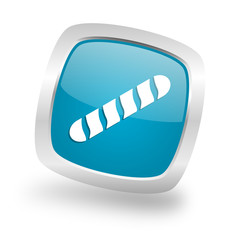 Poster - baguette square blue glossy chrome silver metallic web icon