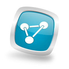 Poster - chemistry square blue glossy chrome silver metallic web icon