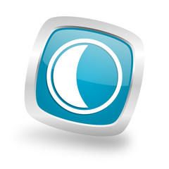 Poster - moon square blue glossy chrome silver metallic web icon
