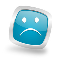 Poster - cry square blue glossy chrome silver metallic web icon