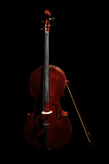 Sticker - Contrabass on dark background