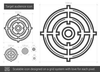 Wall Mural - Target audience line icon.