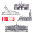 Travel landmarks of Finland and Denmark icon
