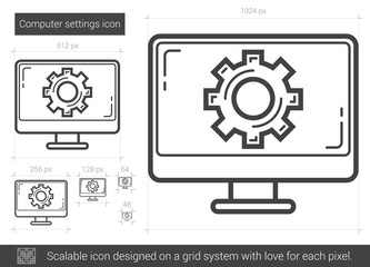 Canvas Print - Computer settings line icon.