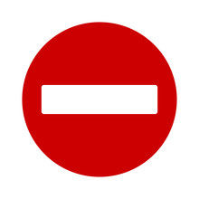 No Entry Or Do Not Enter Restricted Area Sign / Icon For Apps And Websites