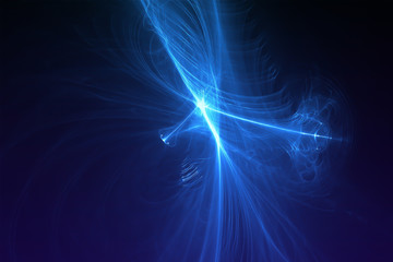 Wall Mural - set 7 blue glow energy wave.