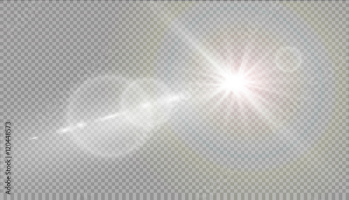 Cuadros en Lienzo Vector transparent sunlight special lens flare light effect.