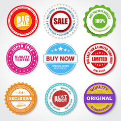 Poster - set of stickers (tags, stamps) for sale