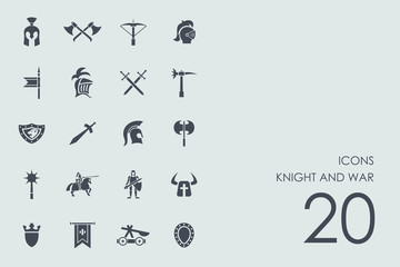 Poster - set of knight and war icons