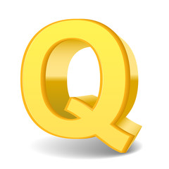 Wall Mural - 3d yellow letter Q