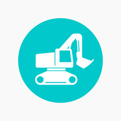 Sticker - excavator, digger flat icon