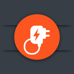 Canvas Print - Mobile charger flat icon