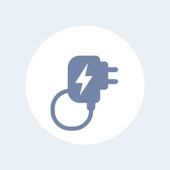 Poster - Mobile charger icon isolated on white, vector illustration