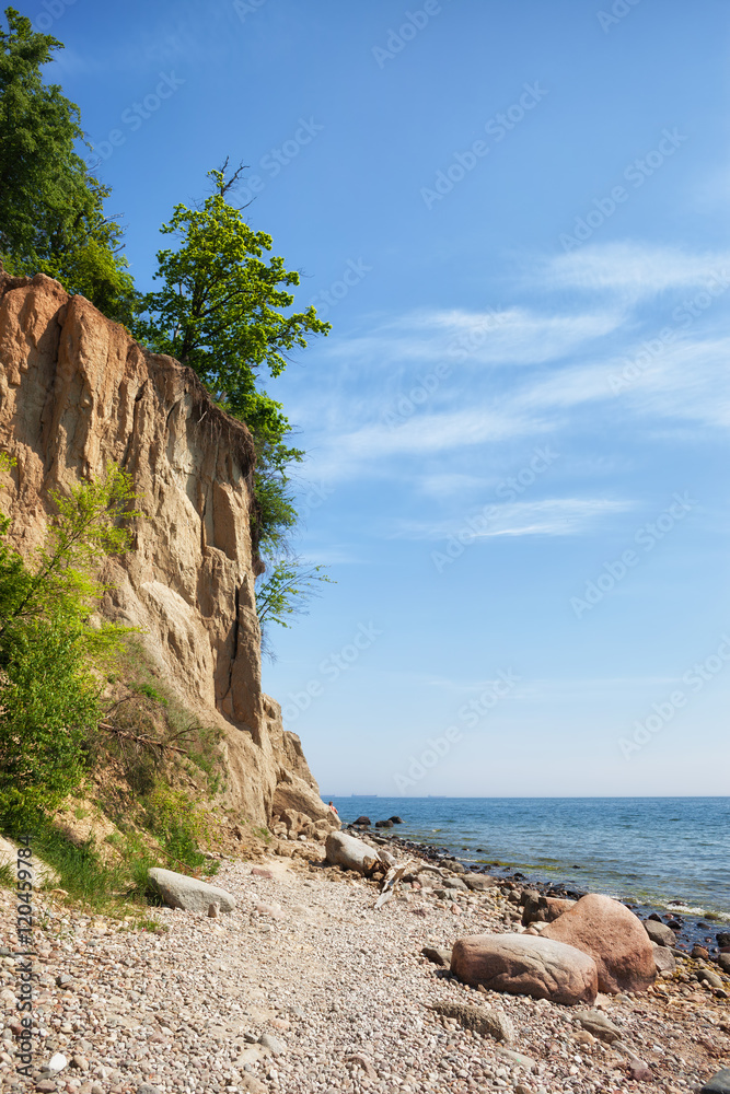 Orlowo Cliff at Baltic Sea in Gdynia - obrazy, fototapety, plakaty 