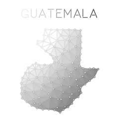 Guatemala polygonal vector map. Molecular structure country map design. Network connections polygonal Guatemala map in geometric style for your infographics.