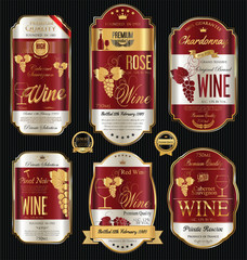 Poster - luxury golden wine labels collection