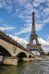 Wall Mural - Eiffel Tower in Paris with Seine, France