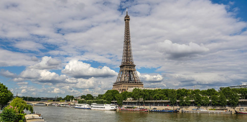 Wall Mural - Eiffel Tower in Paris with Seine, France